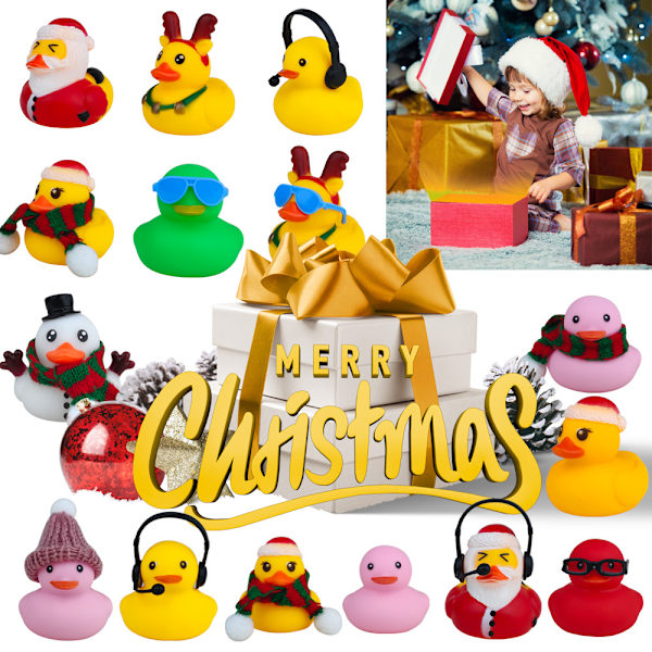 Juleand 2024 Ælling Adventskalender - Ælling Legesæt, Ælling Adventskalender Æske Nedtælling Blind Box Legesæt (24 stykker) C