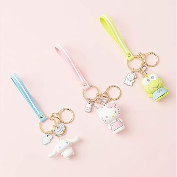 Söt Kawaii Tillbehör Anime Nyckelring Bedårande Nyckelring Nyckelring Nyckel Handväska Bil Charms-Min melodi