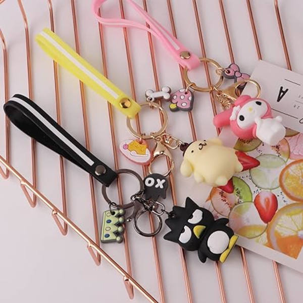 Sööt Kawaii-tarvikkeet Anime-avaimenperä Ihastuttava avaimenperä avaimenperä avaimenperä käsilaukku auton riipus - 5 kpl