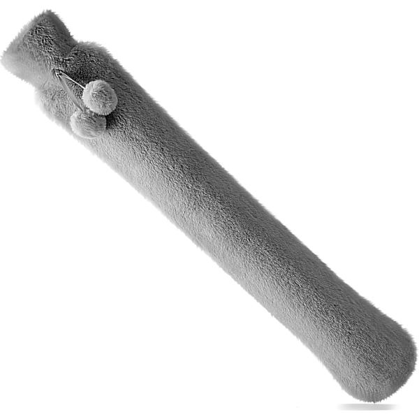Varmtvannsflaske for smertelindring, rommer 2,0 l, luktfri, BPA-fri, førsteklasses materialer, passer til nakke- og skuldersmerter, fotvarmer, menstruasjonssmerter, grå