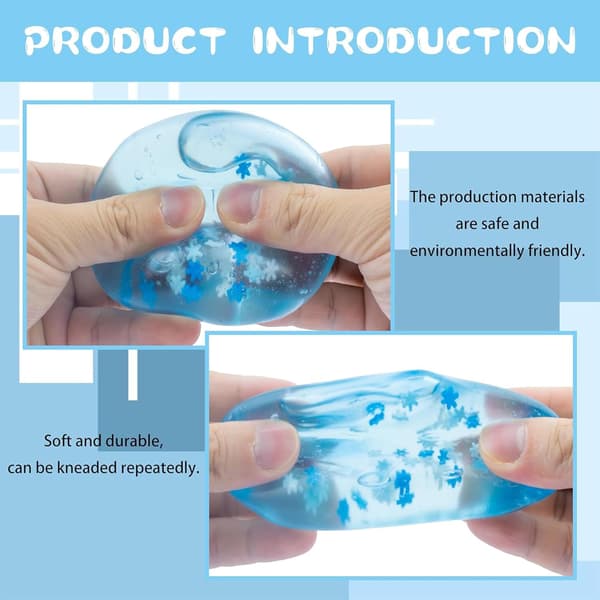 Fin terning blå squishy, terninger klemmelegetøj, isterning fidget legetøj, sensorisk fidget legetøj, Taba squishy stress terning til voksne angstlindring (blå)