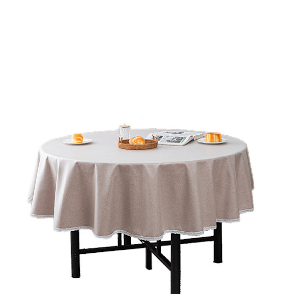 Puuvilla- ja pellavapöytäliina, jossa on pölytiivis kangas keittiöön, ruokailuun, pöydän koristeluun 70ines（180cm） kahvi