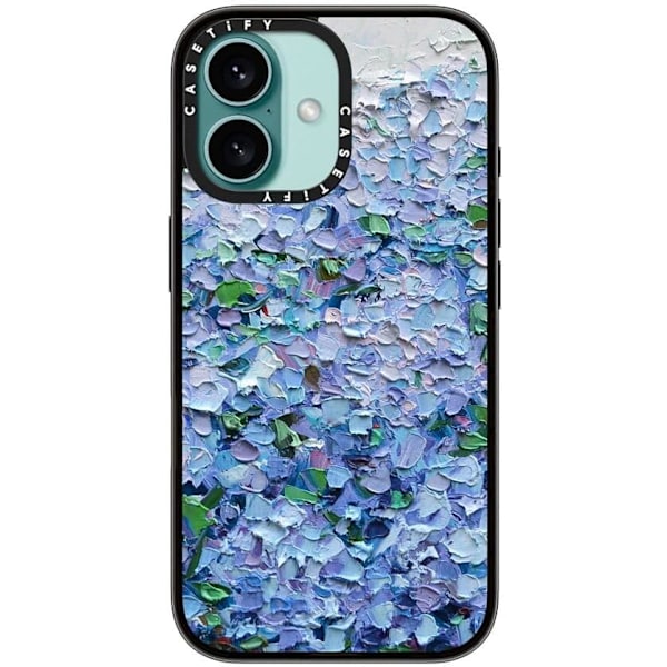 Kompakt iPhone 16 Pro Max Deksel [Lettvekt / 1,2 m 2X Militær Grad Fallbeskyttelse/Slank] - Kirsebær - Klar Svart Nantucket Blue Hydrangeas iPhone 16