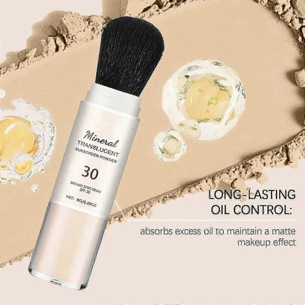 Hawaiian Tropic Mineral Translucent Solcremepudder m/ Børste SPF 30