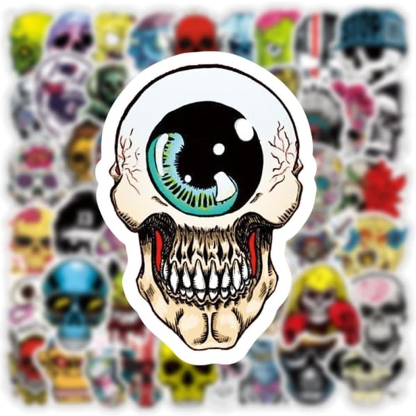 50 stk. Skull Graffiti Klistremerker Klistremerker Barn Leker DIY Skateboard Bærbar PC Motorsykkel Bil Telefon Sykkel Skrekk Kule Klistremerker