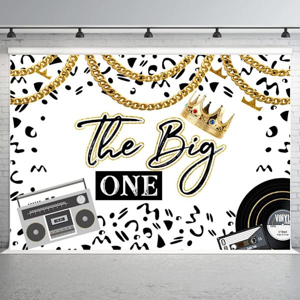 Hip Hop 1. syntymäpäivän tausta 7x5ft Leopardi Meidän Notorious on The Big One -juhlan koristelu Vanhan koulun syntymäpäivän taustabanneri Rekvisiitta