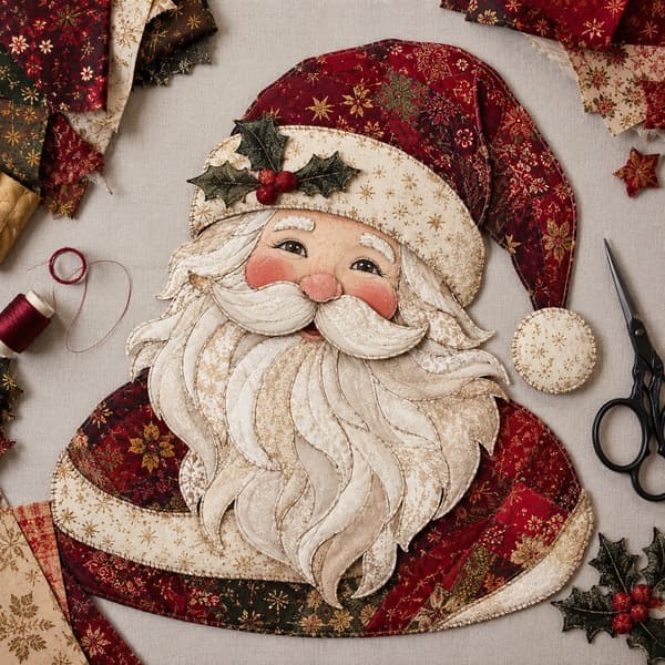 DIY Jule-patchwork, præskårne stofstykker til håndlavet julepynt, kreativt syprojekt til hjemmet Christmas Bell
