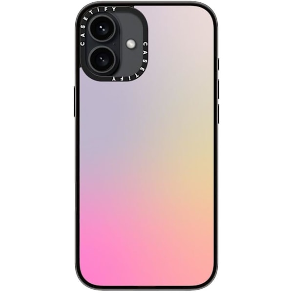 Kompakt iPhone 16 Pro Max Deksel [Lettvekt / 1,2 m 2X Militær Grad Fallbeskyttelse/Slank] - Kirsebær - Klar Svart Pastel Gradient iPhone 16 Plus