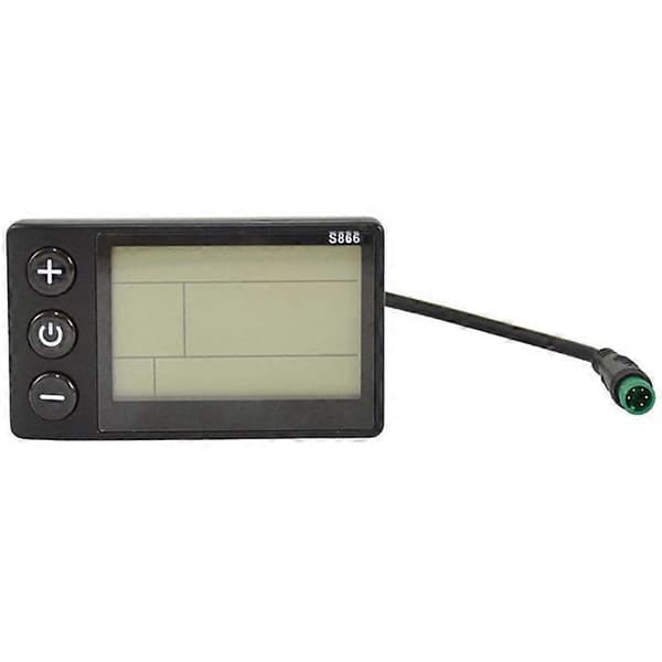 S866 Elektrisk Sykkel LCD-Display E-sykkel Elektrisk Scooter Display Måler Kontrollpanel med Vanntett Kontakt Black
