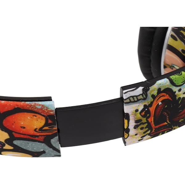 Goshyda Trådlösa Bluetooth-hörlurar, Brusreducerande Hörlurar och Professionella Subwoofer-högtalare, Trådbundna Hörlurar med Djup Bas och Graffiti B