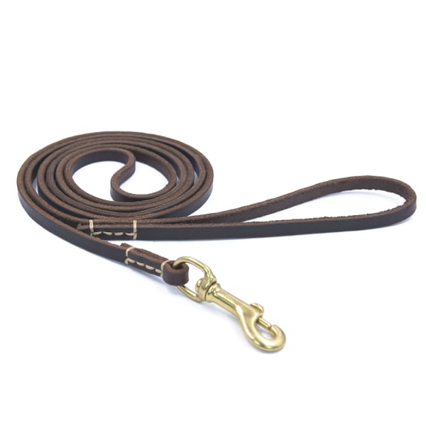 Leather Dog Training Leash Lead For Dogs Or General Obedience In The Backyard-Brown