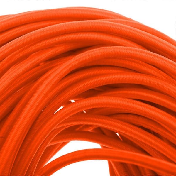 6 mm diameter oransje polyesterbelagt gummi UV elastisk støtsnor tau - 30m