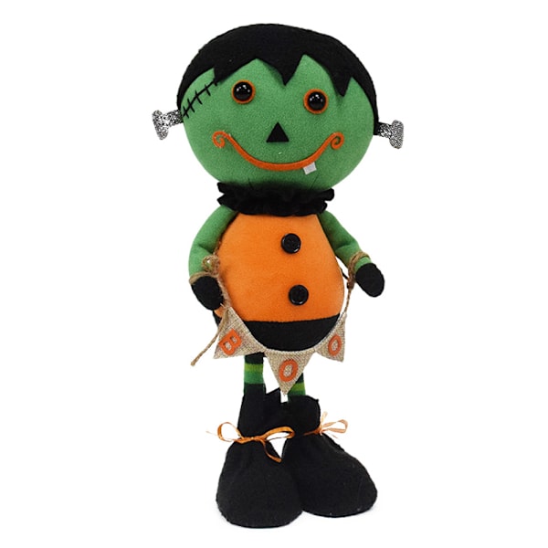 3 Halloween-nukkekoristetta: Frankenstein, Valkoinen Haamu ja Musta Kissa