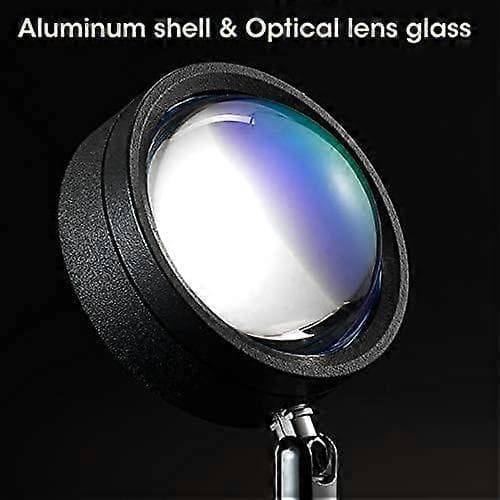 Balkwan Sunset Lamp Projection Rotation Rainbow Projection Lamp Led Romantic Visual Led Light Network Red Light with USB Modern Floor Stand Night Ligh