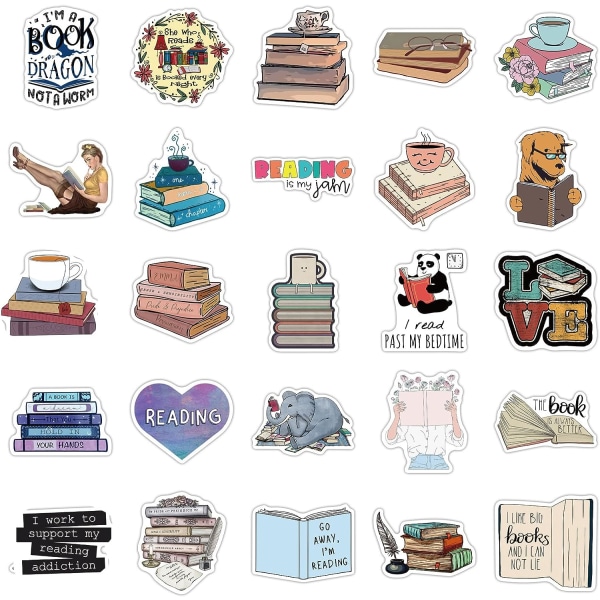 World Book Day Stickers, Reading Stickers, Bookish, Book Stickers för vattenflaskor, Bookish Items Stickers, Library Stickers, Book