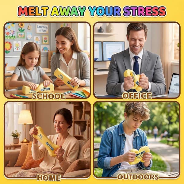 Smør Squishy, Stor Jumbo Kjempe Smørpinne 10 tommer 14 Oz Smør Squishy Stor