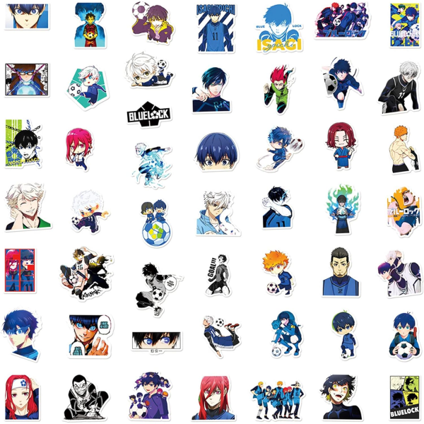 50 st japanska anime Blue Lock-klistermärken vattentäta vinyl Kawaii-klistermärken för barn tonåringar vuxna skateboard dator bärbar dator gitarr (Blue Lock)