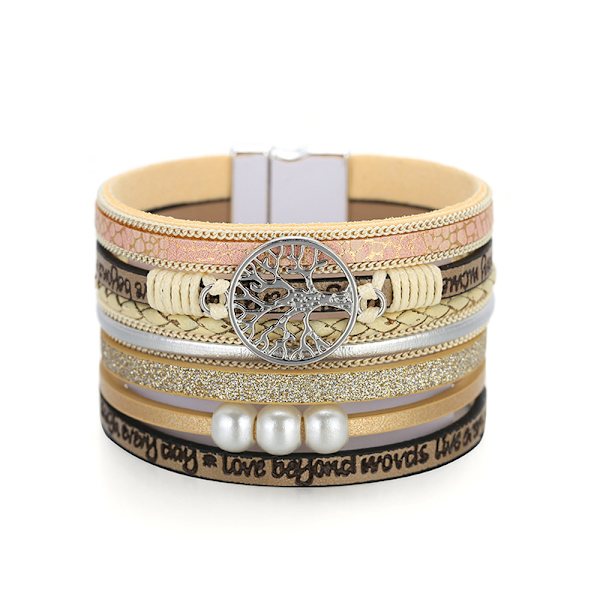 Inspirerande Livets Träd Läderarmband för Kvinnor, Födelsedagspåskkorg Present Smycken Gåvor för Tonårsflickor
