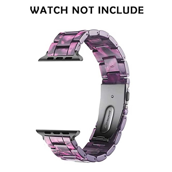Yhteensopiva Apple Watch -rannekkeiden kanssa 38-40mm/42-44mm sarja 5/4/3/2/1, ohut hartsiranneke -42-44mm-violetti valo