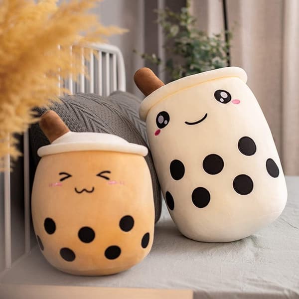 Plush Toy, Bubble Tea Plush Pillow, Plush Decorative Pillow, Clipped