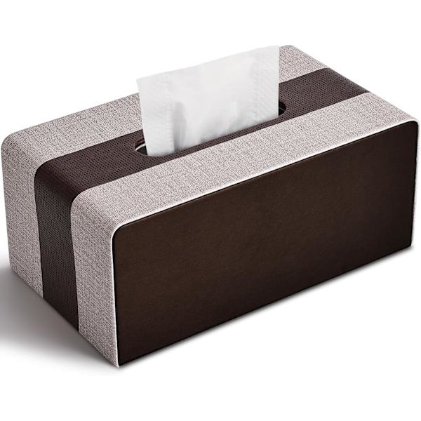 Servetthållare i konstläder, Kleenex-boxfodral i rektangulär form, för hem/kontor/bildekoration 9,84\"X5,59\"X4,13\" - Amerikansk retrostil