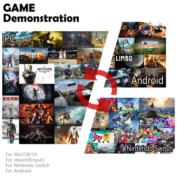 Trådløs Game Controller Controller Bluetooth Dual Head Gamepad Joystick Gamepad kompatibel med Game Console 4-sort
