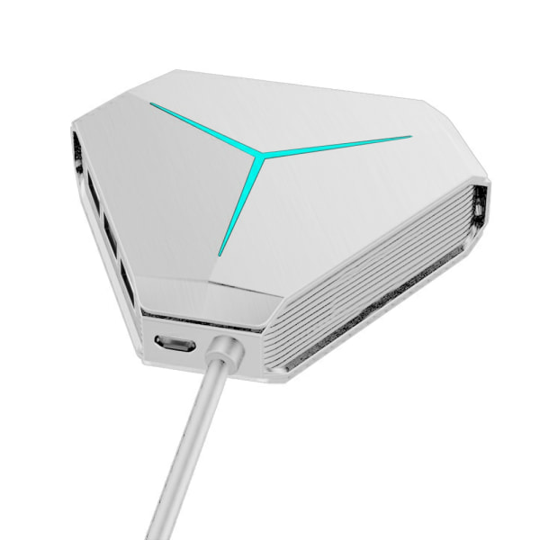 USB hub splitter ABS udvidelseshub interface bærbar computer U disk højhastighedsekspander-Børstet hvid USB2.0+ seks porte