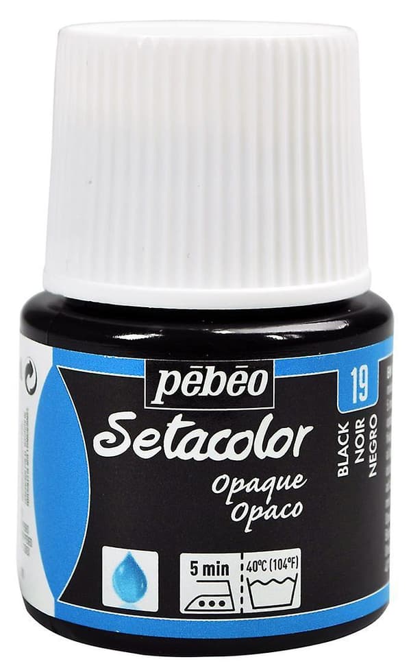 Setacolor Peittävä Kangasväri 45ml Black 45ml