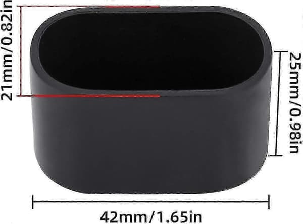 16 stk. 38 x 20 mm sorte stolebensbeskyttere af plast til hårde gulve