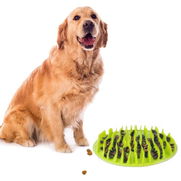 Pet Fun Mat Langsom Bærbar Hunde Foder Skål, Interaktiv Oppustelighed Stop Hunde Skål-Anti-Choke Skål Kæledyr Skål, Sund-Grøn