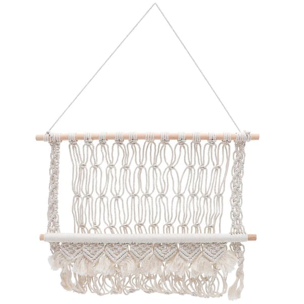 Väggorganisatör i boho-stil, väggförvaringshylla för sovrum