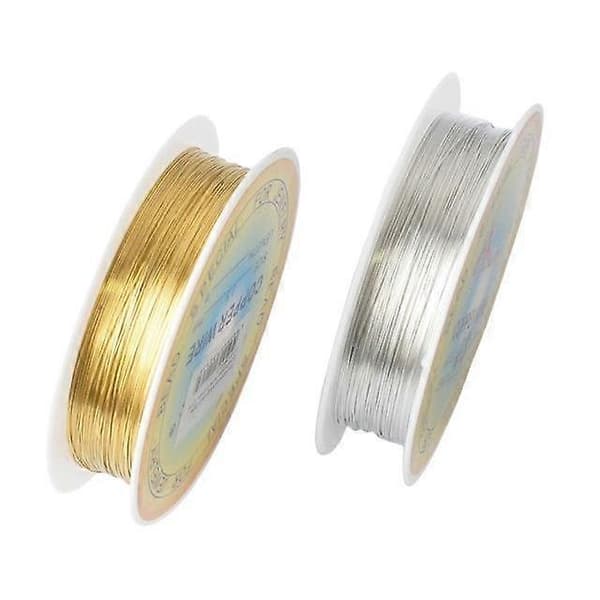 0,2-1 mm forgyldt sølvtråd DIY smykkemateriale håndlavet perlet tilbehør til smykkefremstilling silver 0.2mm