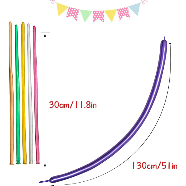 260 pitkää ilmapalloa 100 pakkausta monivärisiä kiertäviä eläinpalloja mallintavia pitkiä taikapalloja DIY-eläinmallijuhliin koristeluun