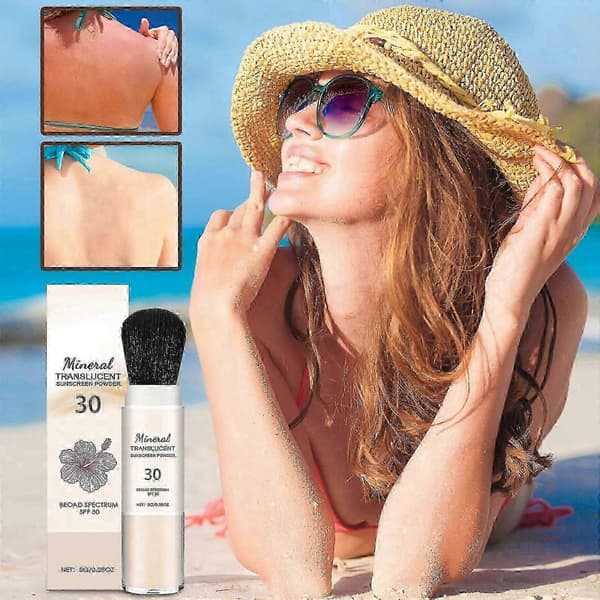 Hawaiian Tropic Mineral Translucent Solcremepudder m/ Børste SPF 30