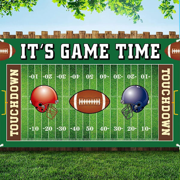 Fotbollsfest Dekorationer Fotboll Bakgrund Fotboll Bowl Spel Banner Fotboll Fotbollstema Touchdown Födelsedag Foto Bakgrund