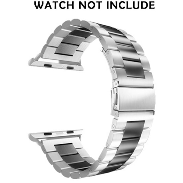 Kompatibelt Apple Watch-armband 38mm-40mm/42mm-44mm Ersättning i rostfritt stål Metallband -38-40mm svart