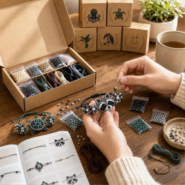 DIY Bead Bracelet Kit, Beginner-Friendly Beaded Animal Bracelet Kit, Three-Dimensional Beaded Jewelry Making Kit
