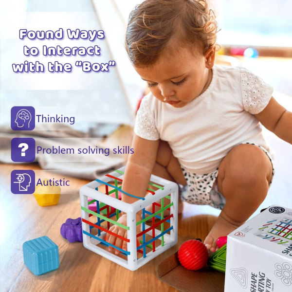 Aktivitet Kubform Klassificering Toddler , Montessori- baby 6-18 månader, sensoriska inlärningsleksaker Flicka Baby