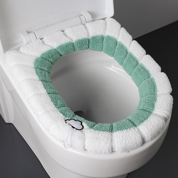 4 ST grönvarm toalettsits, förtjockad toalettsits på vintern, töjbar och förlängd sits, bekväm och tvättbar.