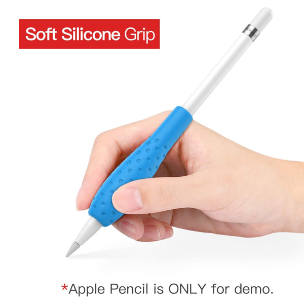 2 kpl silikonikoteloa yhteensopiva Apple Pencilin kanssa - Lyhyt sininen + Teal