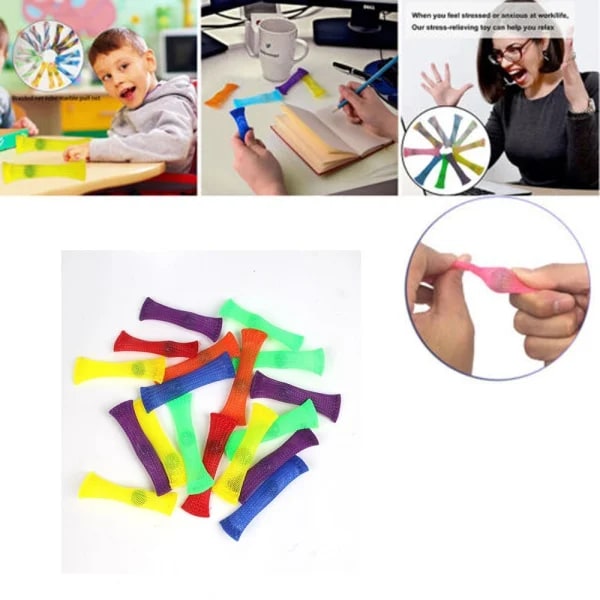 10 st vävda nät tubbollar fidget leksaker Mixed colors