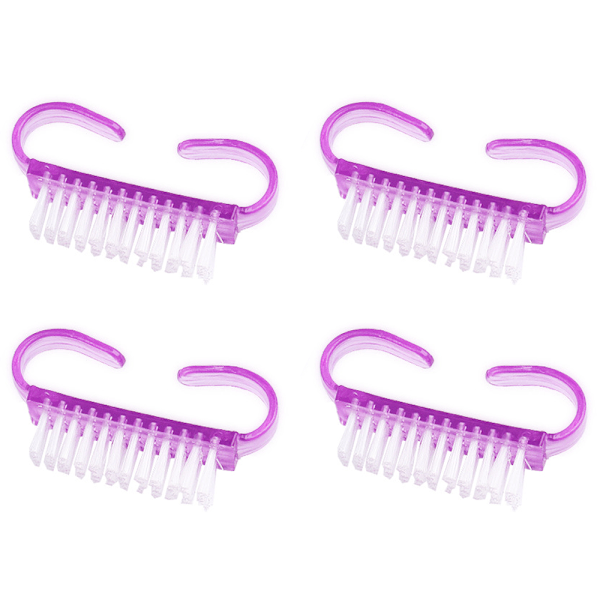 4PCS Nagelkonstverktyg Hård Borst Dammborste - Kloborste Lila smink