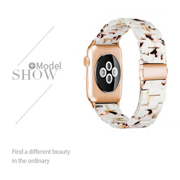 Kompatibel med Apple Watch-armband 38-40mm/42-44mm Serie 5/4/3/2/1, Smalt hartsarmband -42-44mm-nougat