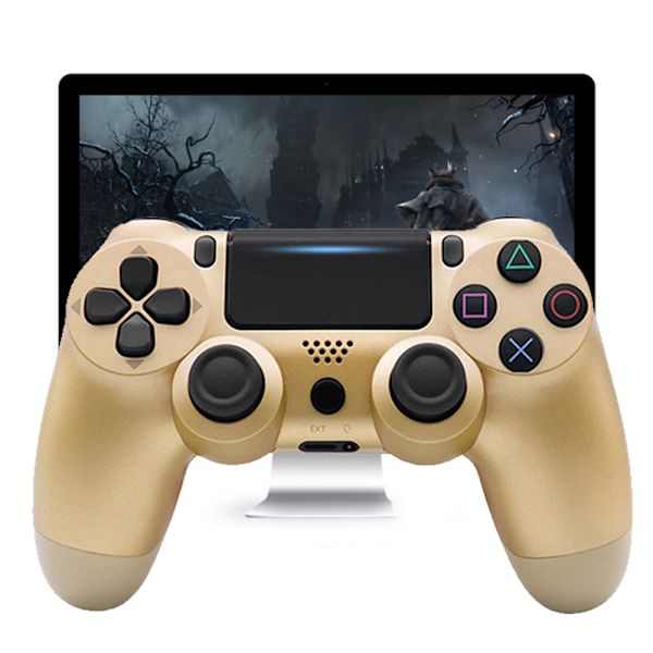 Trådlös spelkontroll Controller Bluetooth Dual Head Gamepad Joystick Gamepad kompatibel med spelkonsol 4-guld