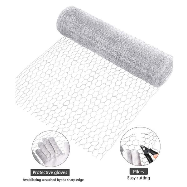 Hexagonal Chicken Wire, Rust-Proof Galvanized Iron for Sturdy Fencing, Easy Cutting and Shaping for Indoor and Outdoor DIY Projects