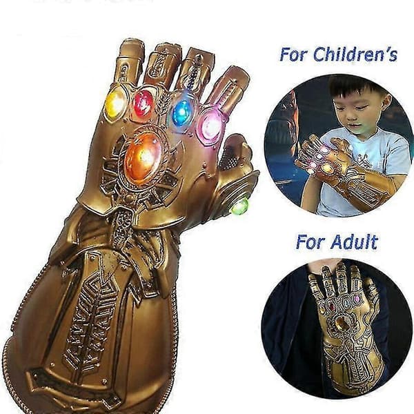 Thanos Infinity Gauntlet LED-ædelsten lyser op handske Avengers actionfigur cosplay-legetøj til børn