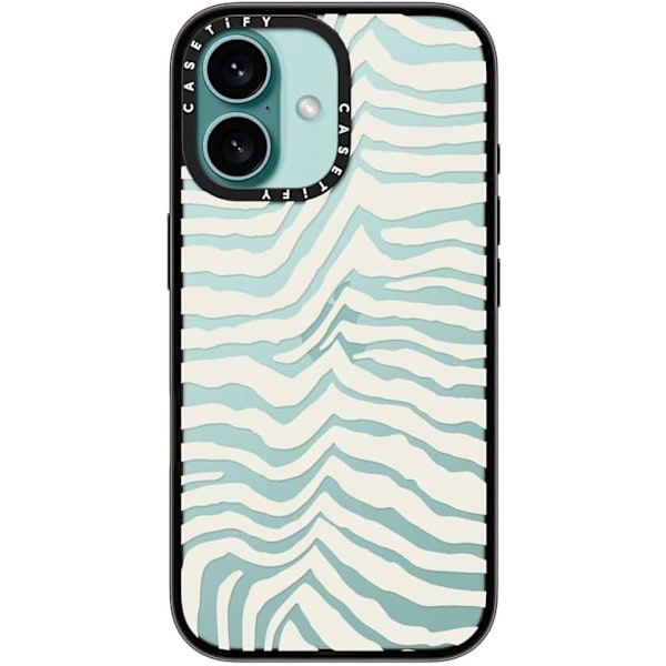 Kompakt iPhone 16 Pro Max Deksel [Lettvekt / 1,2 m 2X Militær Grad Fallbeskyttelse/Slank] - Kirsebær - Klar Svart Zebra Stripe iPhone 16