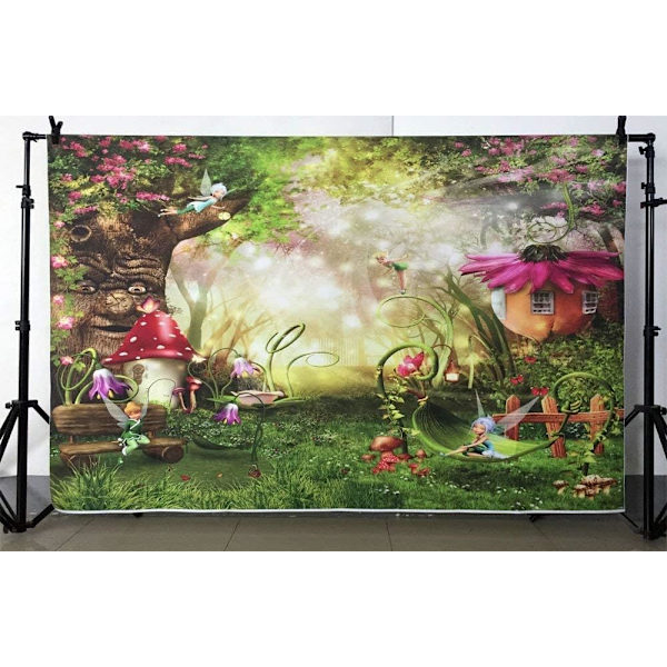 7x5ft Lumottu metsä valokuva tausta satu syntymäpäiväjuhlat koristeet banner taustat valokuvaukseen