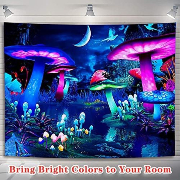 Glow in the Dark Gobelin, UV Gobelin Vægophæng, Æstetisk Gobelin Hjemmedekoration til Stue Soveværelse 150 cm x 130 cm-D5465