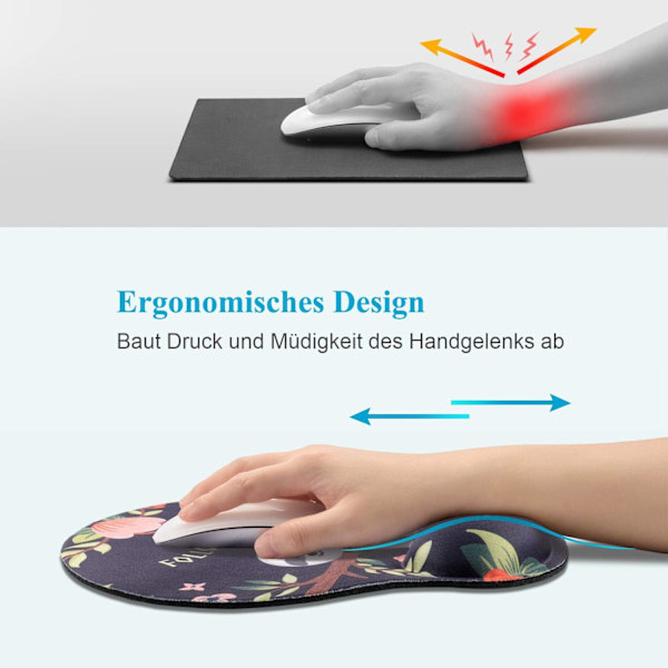 Ergonomisk Mussemåtte Computer Mussemåtte til Hjemmekontor Laptop Gaming
